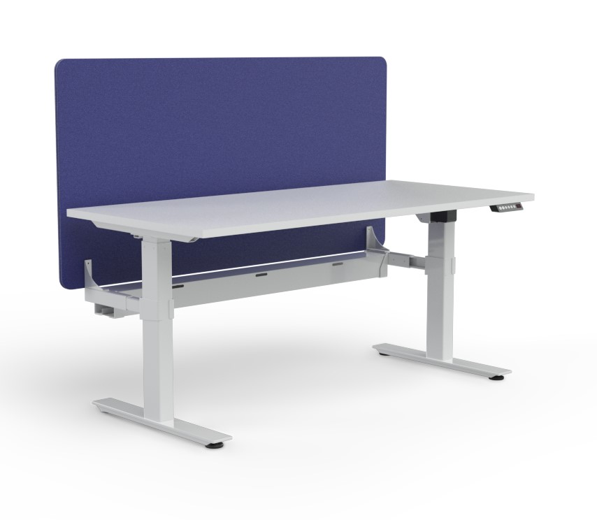 Agile Height Adjustable workstation Cable Tray - with Radius 18 Screen